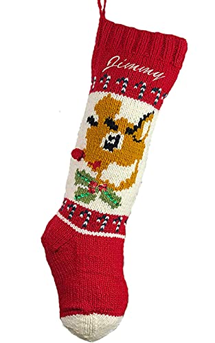 Christmas Stocking Personalized Hand Knit