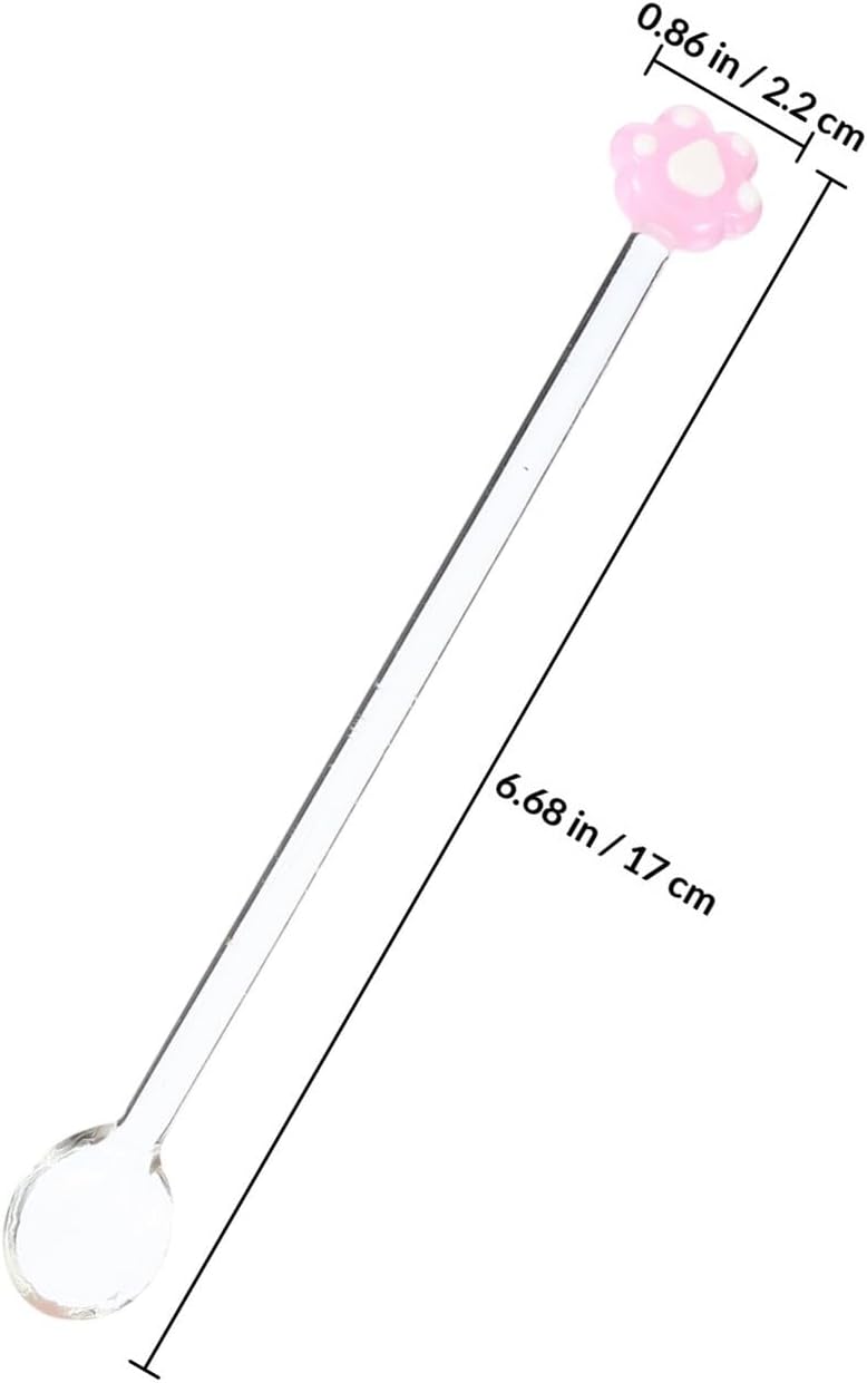 Glass Swizzle Stick and Spoon Set, Long Handle Stirrer