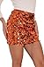 GUANYY Sparkly Skirt for Women Diamond Glitter Sequins Mini Skirts Rave Concert Outfits Orange Small