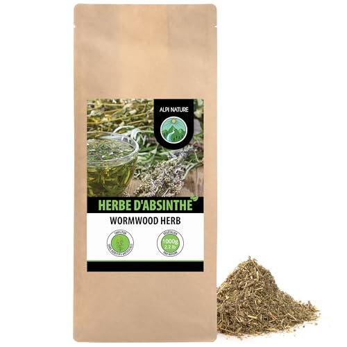 Alpi Nature Absinthe Thé 1kg, Thé en Feuilles, Herbe d'Absinthe Délicatement Séchée et Coupée