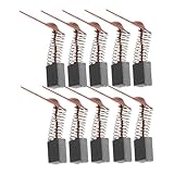 Gatuida 5 Paare Kohlebürsten Ersatz für Elektromotor Handbohrer Nagelfräser Grooved Carbon Brushes für Bohrmaschine Winkelschleifer Rotationswerkzeug Zubehör Langlebig Robust