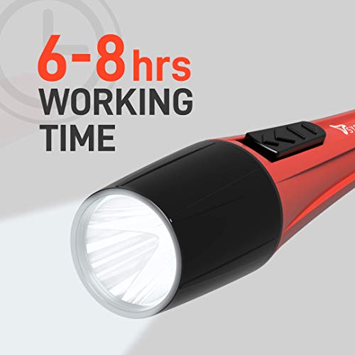 SYSKA T052AA-01 Strong ABS Body LED Torch with Powerful Lumen (RED)