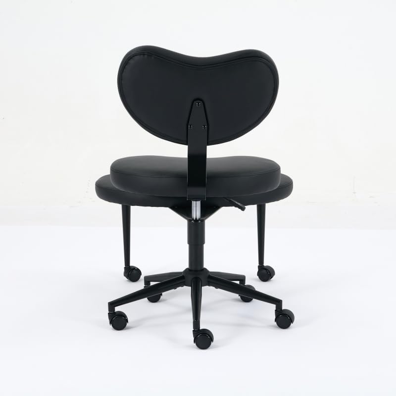 Cross Legged Office PU Chair - Meditation Criss Cross Legged Chair with Wheels, Adjustable Height for Home and Office Ergonomic Fidget ADHD Squatting Kneeling Chair