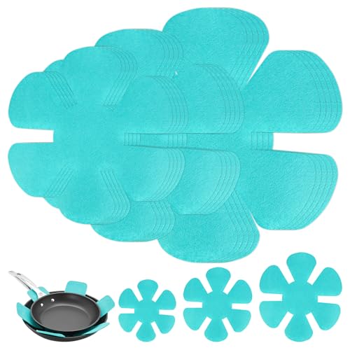Protectores de sartenes de Fieltro, protección apilable, Paquete de 15, Posavasos aislantes de Fieltro, 20/25/30 cm, para sartenes, ollas y Cuencos, Protege contra arañazos