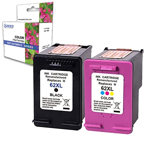 Cartouches HP 62XL pack de 2 Ellenene pour Deskjet 5640 5600 5644 et Envy 7600