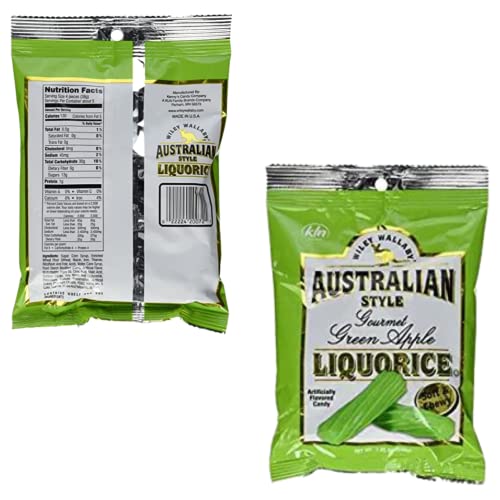 Green Apple Licorice Bundle. Includes Three-7.05 Oz Bags Of Wiley Wallaby Green Apple Licorice Plus A Bellatavo Fridge Magnet. Wiley Wallaby Gourmet Licorice Soft & Chewy Candy Is Vegan! #TOP1