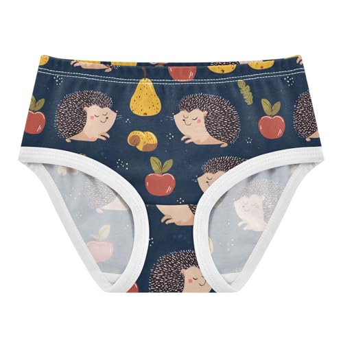 Wusikd Cute Hedgehogs Girls' Underwear Cotton Pears Girls Briefs Soft Toddler Underwear 2T