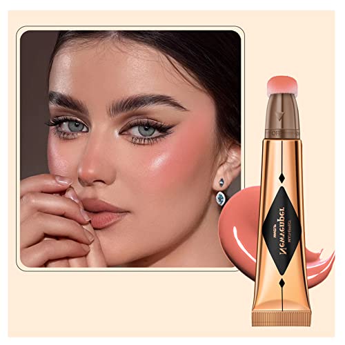 Face Blush With Cushion Applicator Liquid Blush For Cheeks Long Lasting & Smooth Creamy Formula Lightweight Blush Stick Blush Wand Crystal Pink#03 #TOP3