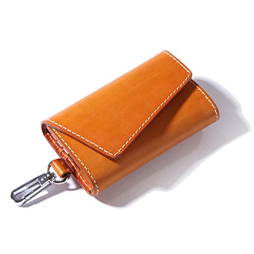 GossipBoy Vintage Genuine Leather Key Wallet Holder Key Chain Cover Case Pouch with 6 Clips and Card Change Pocket (CM)