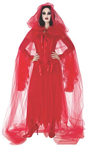 Rubies Capa transparente de longitud completa para adultos con capucha de gran tamaño, Escarlata, talla única