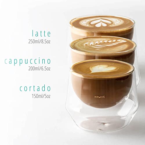 Imagine Milk Drink Glass, Hand Made, Double-Wall, Set Of Two (5Oz/150Ml Cortado) #TOP6