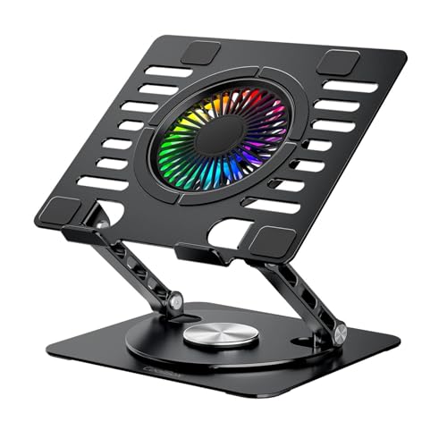 CoolAir - Support portable avec ventilateur silencieux RGB de 11 cm, base réglable en hauteur et rotation à 360°, réfrigérateur portable avec vitesse...