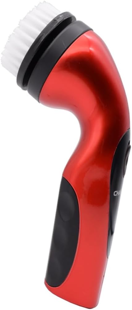 NOLITOY Red Portable Rechargeable Electric Shoe Polisher Handheld Leather Care Kit with US Plug Lightweight Travel Shoe Brush for Quick Easy Cleaning and Polishing