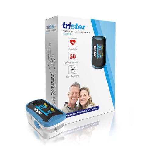 Trister Fingertip Pulse Oximeter (TS-370PO0 - Dual Color OLED Display SpO & Pulse Rate Monitoring Portable & Lightweight Accurate Home Health Monitoring