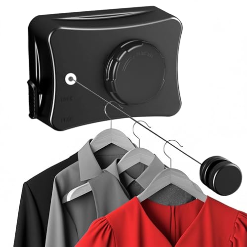 YYTECH WäScheleine Ausziehbar Wand Edelstahlseil, 5.1M Einziehbare WäScheleine Wand WäScheleines Ausziehbar für Balkon, Badezimmer und Schlafzimmer