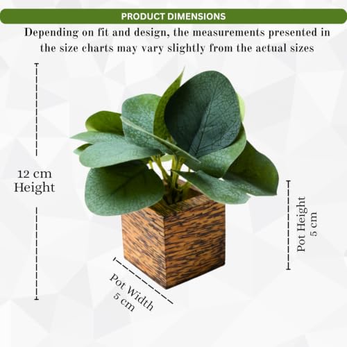 Image of DecoreBugs Artificial Real Touch Flower Plant with Pot (Pack of 2), 16 cm Height, Decorative Faux Floral Plant for Home, Office, Living Room, Bedroom, Table & Shelf Decor