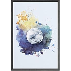 SIGNWIN Framed Canvas Wall Art Full Moon with...