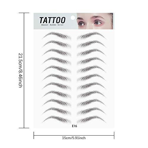 Dkaf 2 Pcs 3D Hair-Like Authentic Eyebrows, Waterproof Imitation Ecological Natural Tattoo Eyebrow Stickers, Grooming Shaping Brow Shaper Makeup Eyebrow Transfer-E16 #TOP1