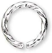 100 Twisted Fancy Silver Plated Brass 6mm Round 20 Gauge Jump Rings