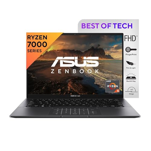 Image of ASUS Zenbook 14 (2023), AMD Ryzen 5 7530U, Thin and Light Laptop, 14.0 inch (35.56 cm) 2.5K QHD+, (16GB /1TB SSD /Windows 11 /Office 2021 /Backlit KB /FP Sensor /75WHr Battery /Black /1.35 Kg), UM3402YA-KP551WS