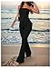 GORGLITTER Women's Flared Pants Set 2 Piece Summer Outfits Strapless Backless Tube Tops and High Waisted Bell Bottoms Black Medium
