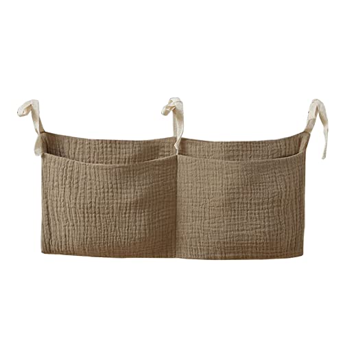 Bolsa organizadora de cabeceira para bebê, bolsa portátil para armazenamento de fraldas, bolsa organ