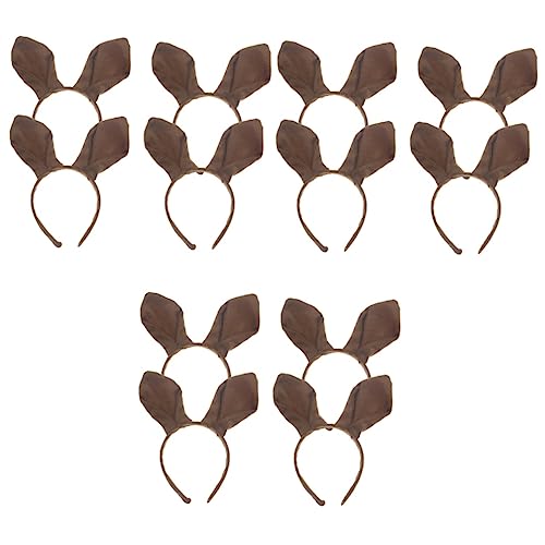 Bandeau animaux Halloween oreilles de kangourou Brun souple lot de 12