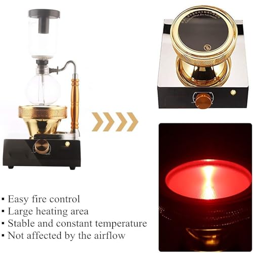TsoLay Syphon-Kaffeemaschine, Glas-Siphon-Vakuum-Kaffeemaschine Mit Halogenlampe, Heizleistung Bis 750 °C, 5-stufige Temperatureinstellung, Ideal Für Büro, Küche Und Haushalt