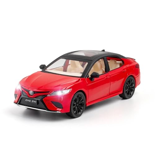 Image of 1 /24 Big Toyota Camry Toy Car Metal Pull Back Diecast Car with Openable Door and Sound Light, Gifts Toys for Kids【 Red 】