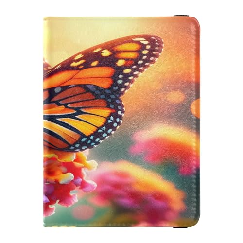 Porta passaporto portafoglio porta carte di vaccino di credito custodia pelle farfalla fiore organizer documenti da viaggio Multi