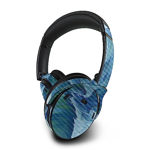 Image of MightySkins Carbon Fiber Skin Compatible with Bose QuietComfort 45 Headphones Perfect Wave | Protective, Durable Textured Carbon Fiber Finish | Easy to Apply | Made in The USA