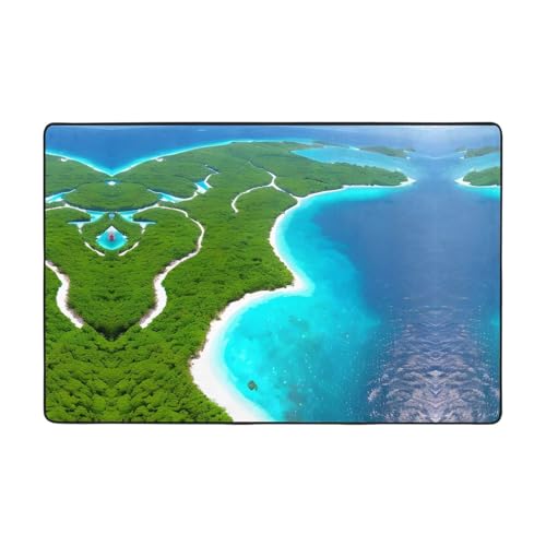 Tapis de sol flanelle HYTTER île océan 182x121cm absorbant