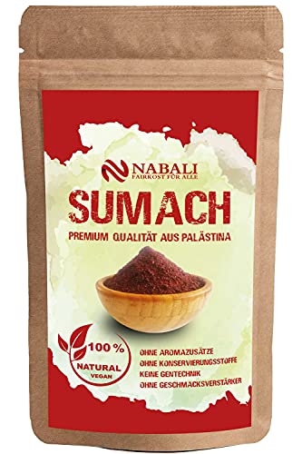 NABALI FAIRKOST Spice Sumacc Sumac de Ottolenghi - 100% natural, aromático, tradicional, fresco, oriental I sin conservantes I vegano (50 g)