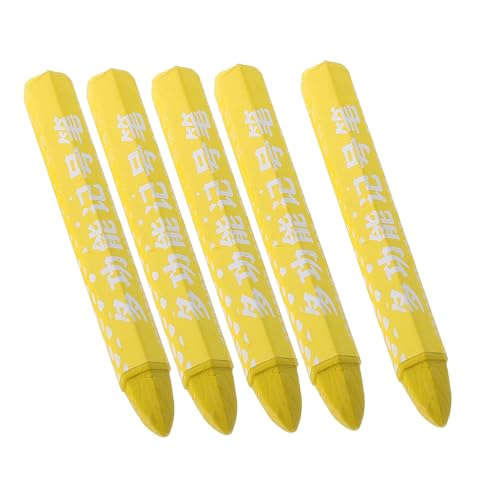 DIYEAH Rotuladores De Cera para Neumáticos 5 Piezas Amarillo, Lápices Duraderos De Tiza para Marcar Reparaciones De Coches, Bicicletas y Motocicletas, Uso Automotor Resistente y Multipropósito