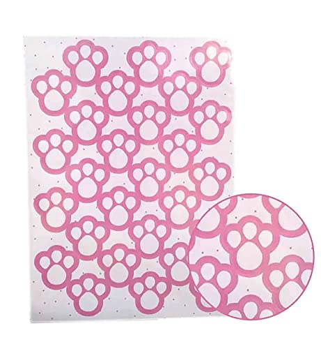KIT PÁSCOA DIVERTIDA / 54 ADESIVOS PEGADAS + 1 TIARA ORELHA COELHO (Rosa Bebê)
