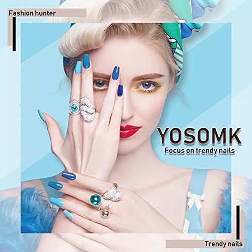 Yosomk French Tip Long Press On Nails Flower Orange False Fake Nails Acrylic Nails Press On Artificial Nails For Women Stick On Nails With Glue On Static Nails #TOP6