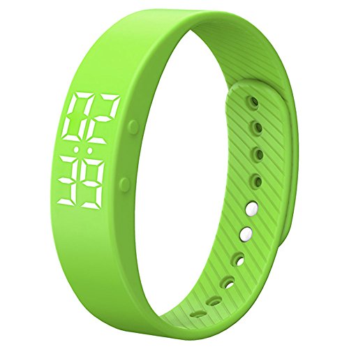 feifuns Smart Wristband Non-Bluetooth Pedometer Bracelet Fitness Tracker Smart Watch with Timer Vibration Alarm Step Calories Counter Distance Time/Date for Walk for Kids[Upgrade Version] (Green)