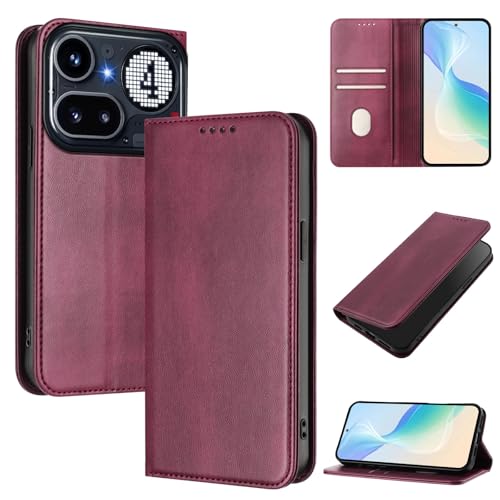 �X�}�z�P�[�X �Ή��@�� for Nothing Phone (4a) Pro �X�}�z�P�[�X�y�J�[�h�z���_�[�E�E�H���b�g�E�}�O�l�b�g�o�b�N���E�t���b�v�E�X�^���h�@�\�t���zRed