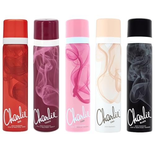 Body Deodorant Spray Charlie Bundle Giftset for Women | Red, Touch, Chic, Pink, Black | Fragranced Body Sprays | Long-Lasting Fresh Scent | Collection Ideal for Everyday Use or Gifting | Pack of 5