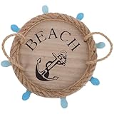 white wooden ottoman tray Estabilidad excepcional: gracias a la madera maciza, esta bandeja de barco de madera ofrece un soporte confiable para servir o exhibir, y sirve perfectamente como bandeja decorativa de playa o bandeja redonda con asas, bandeja de mesa de café náutica, decoración con temática oceánica