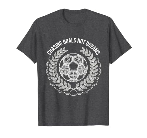 Boys Soccer Chasing Goals Not Dreams Design T-Shirt, Men, Dark Heather Grey, Large