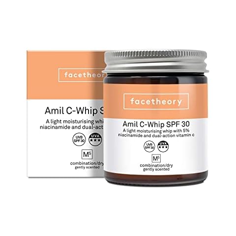 Amil-C Whip M5 SPF 30 With 5% Niacinamide and Vitamin C Light, Moisturiser | Brightening and Hydrating Skin | Reducing Redness and Minimise Pore | Vegan & Cruelty-Free | Made in UK | Unscented | 50ml Cover