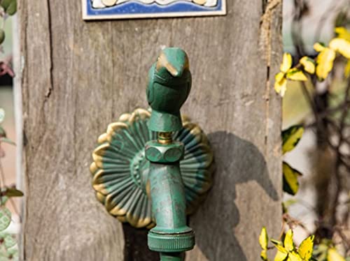 Outdoor Faucet Decorative Antique Green Bird Brass Garden Yard Animal Faucet Wall Mounted Tap Bibcock Hose Not Included #TOP4