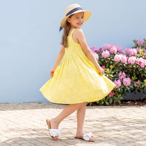 Parrosoo Girl's Sandals Size 3 White with Cute Bow Dress Shoes Kids Big Kid Dressy Sandal Girl Flats Slides Open Square Toe Slip on Slippers Summer Beach Casual Fancy Wedding(80601 White 3) by Parrosoo - Image 2