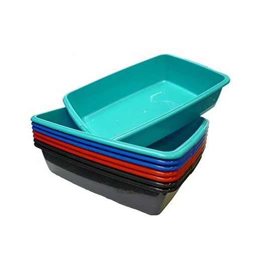Whitefurze – Bandeja de aserrín para gatos grande de plástico (de 4 colores)