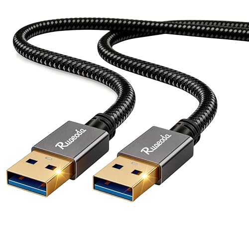 Ruaeoda USB to USB Cable 3 ft, USB 3.0 Male to Male Type A to A Double Sided USB Cord for Data...