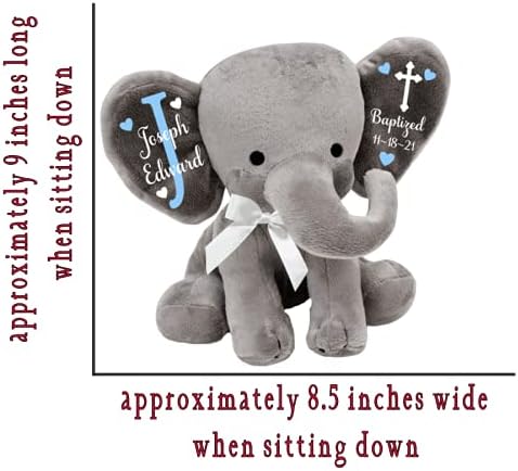 Miniatura 2 de Regalo de bautismo, regalo de bautizo, regalo de ahijado, regalo para padrino, elefante de peluche personalizado (elefante rosa)