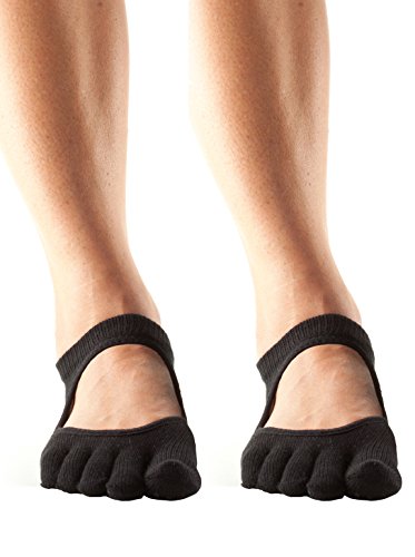 Image of Toesox Women's Bellarina Full Toe Grip Socks - Multi Pack Non-Slip Pilates Yoga Barre Socks