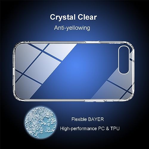 Image of TENOC Phone Case Compatible with iPhone SE (2nd 2020 and 3rd 2022 Generation) & iPhone 7 & iPhone 8, Clear Case Anti-Yellowing Protective Bumper Hard Back Cover for 4.7 Inch