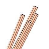 M METERXITY 4-Pack 200mm Copper Round Tube, 7mm OD 0.5mm Wall Thickness Copper Seamless Tubing for...